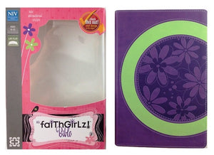 NIV, Faithgirlz! Bible: Revised Edition, Leathersoft, Purple/Green,Used