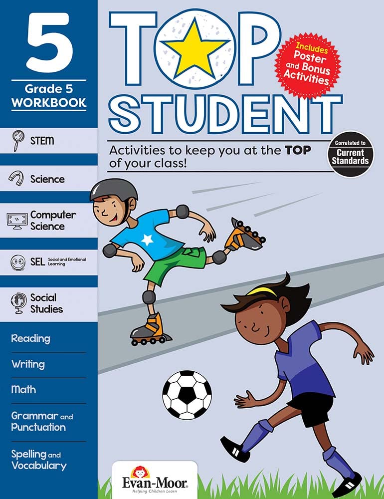 Evan-Moor Top Student Workbook for Grade 5 - Engaging Activities by Evan-Moor Educational Publishers