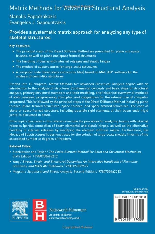 Matrix Methods for Advanced Structural Analysis,Used