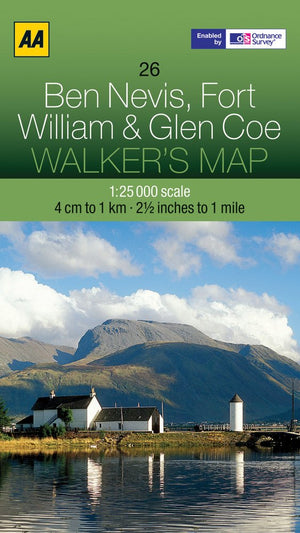 Walker's Map Ben Nevis, Fort William & Glen Coe,Used