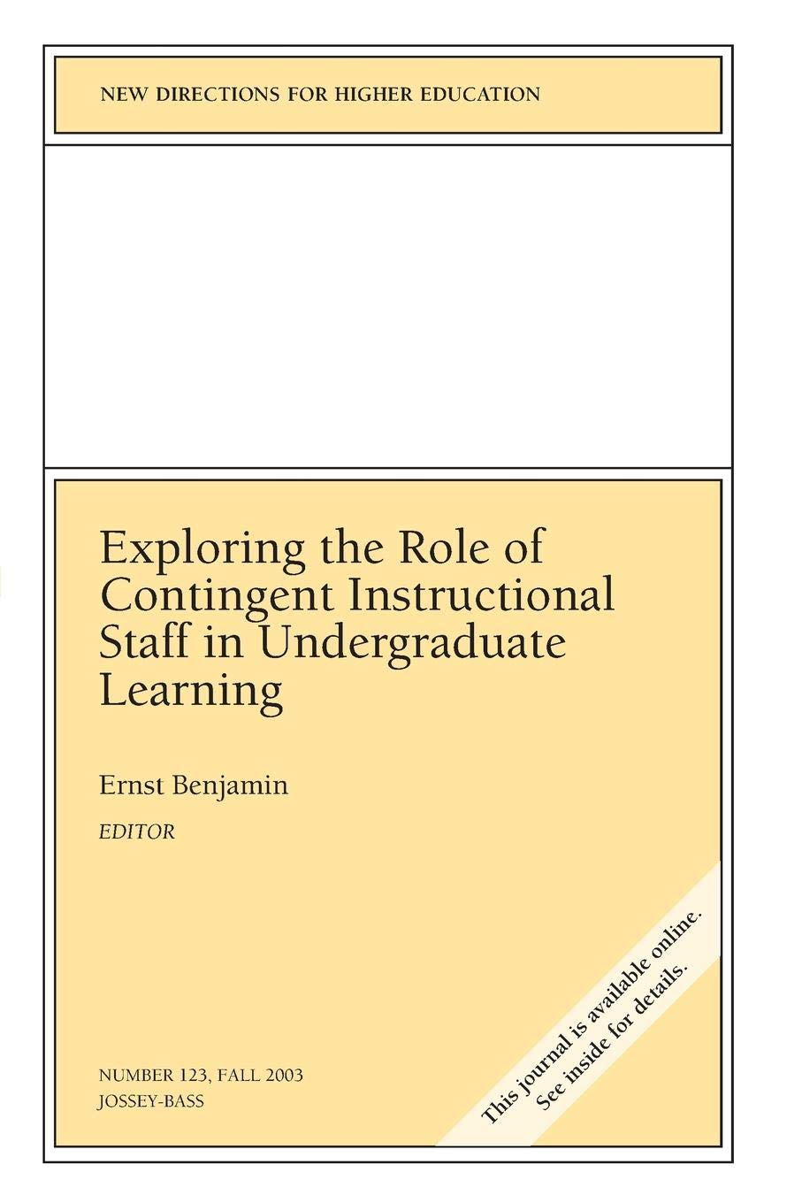 Contigent Instructional Staff 123 (JB HE Single Issue Higher Education),Used