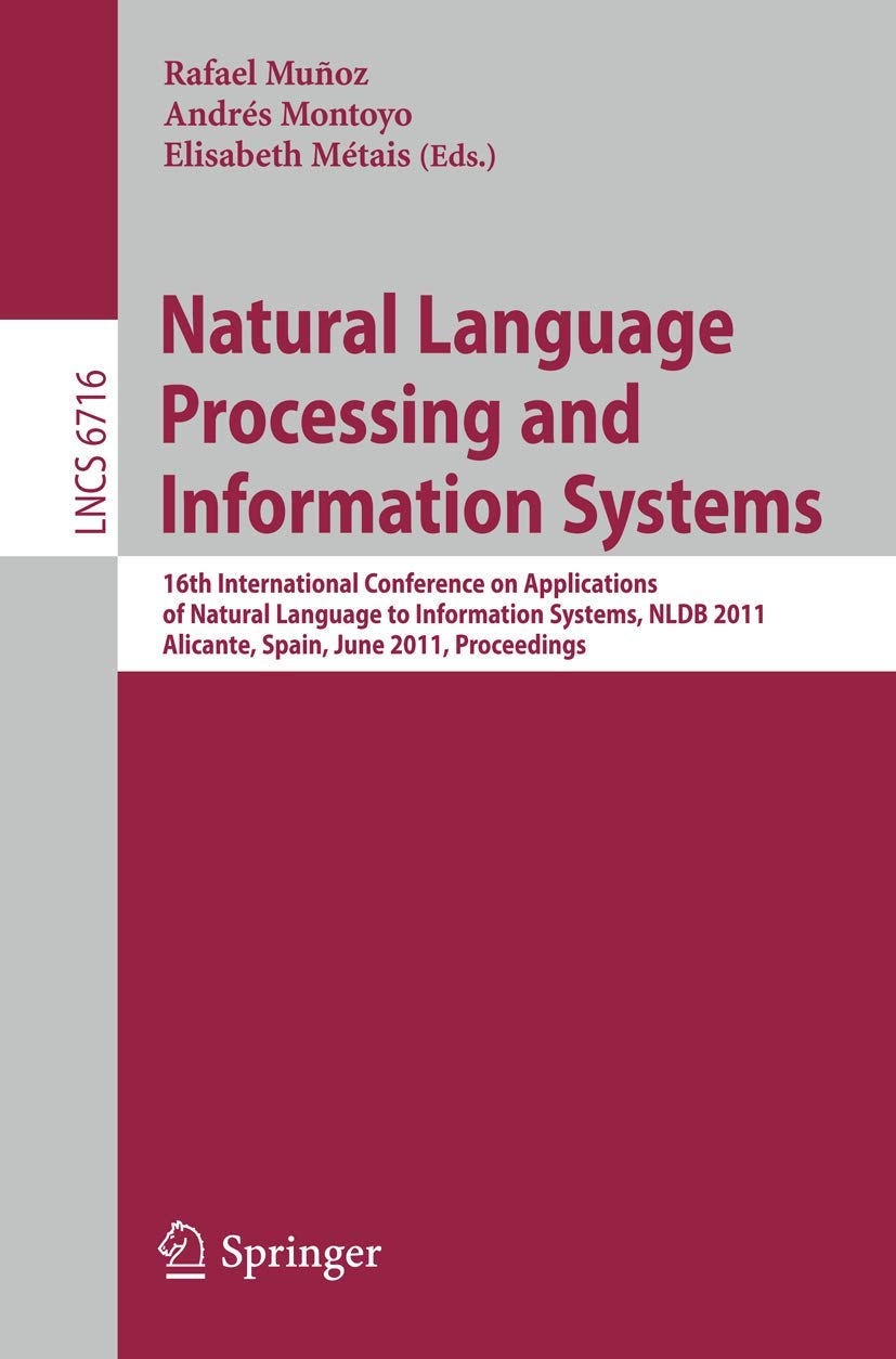 Natural Language Processing and Information Systems: 16th International Conference on Applications of Natural Language to Inform,Used