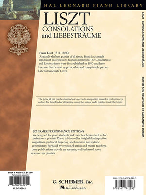 Consolations And Liebestrame: For Piano (Book & CD) (Hal Leonard Piano Library),Used