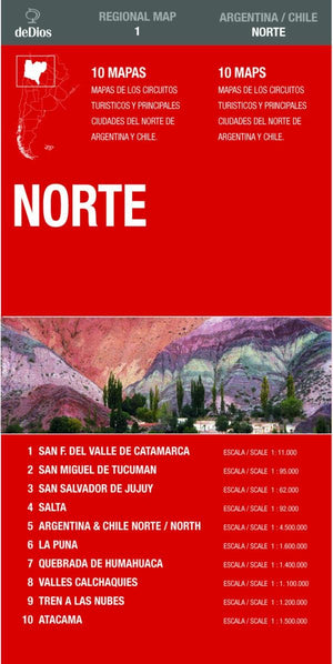 Argentina/Chile Notre (Dedios Argentina Regional Map) (Spanish Edition) (Spanish and English Edition)-New Condition