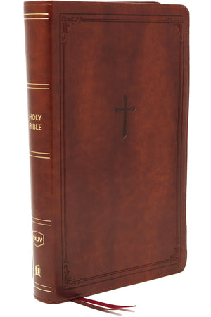 NKJV, EndofVerse Reference Bible, Personal Size Large Print, Leathersoft, Brown, Red Letter, Comfort Print: Holy Bible, New Ki,Used