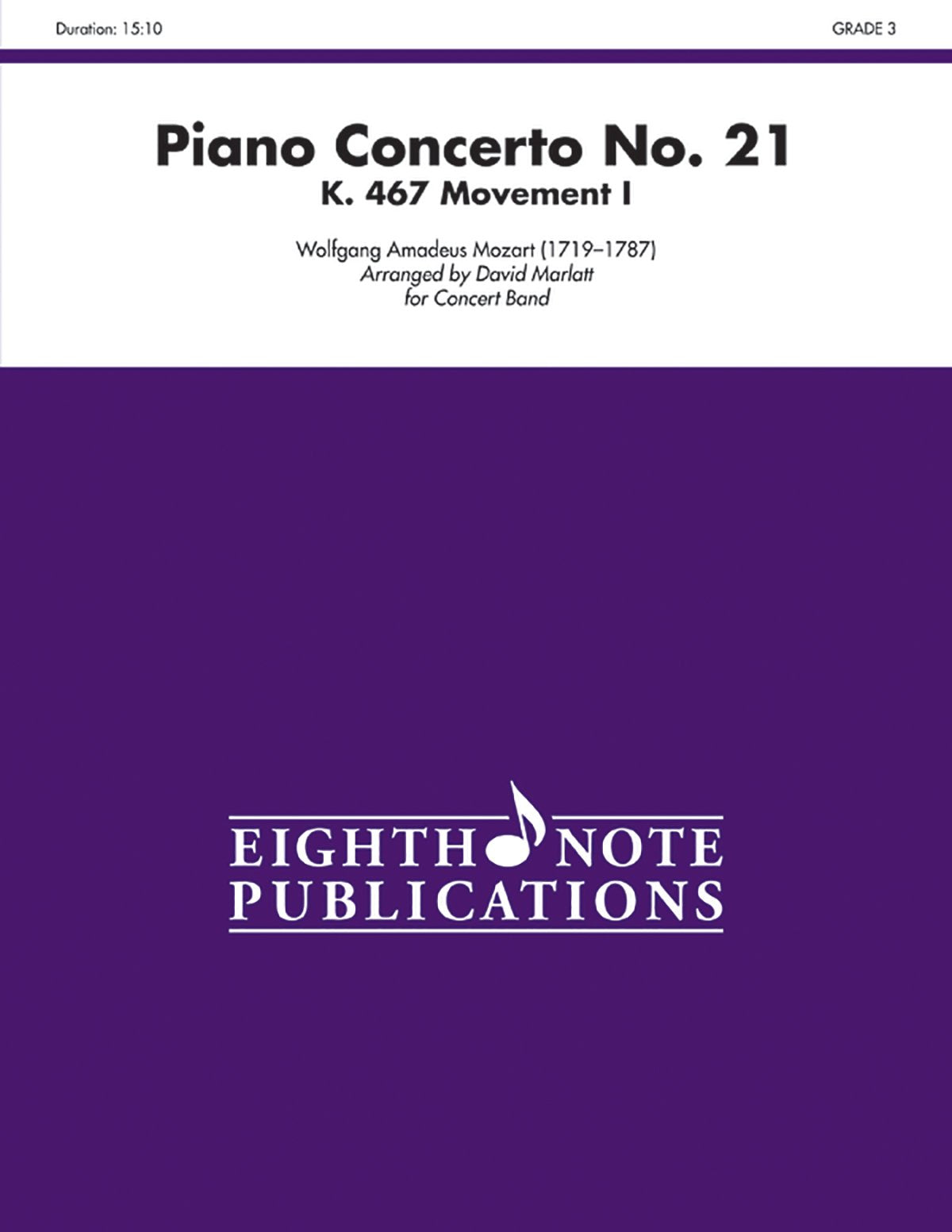 Piano Concerto No. 21, K. 467 (Movement I): Conductor Score & Parts (Eighth Note Publications),Used