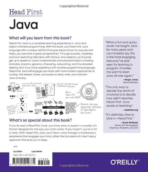 Head First Java: A BrainFriendly Guide,Used