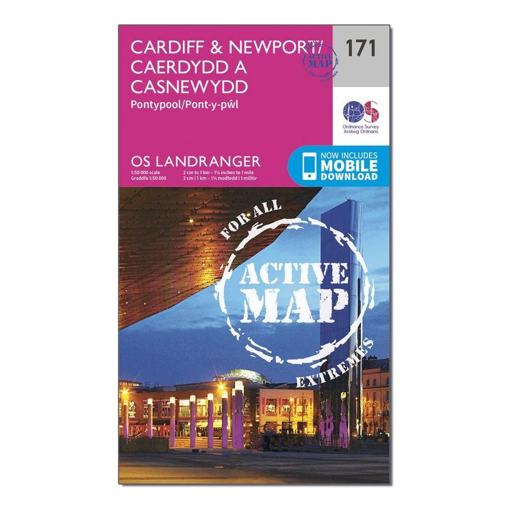 Cardiff & Newport, Pontypool (OS Landranger Active Map),Used