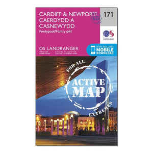 Cardiff & Newport, Pontypool (OS Landranger Active Map),Used