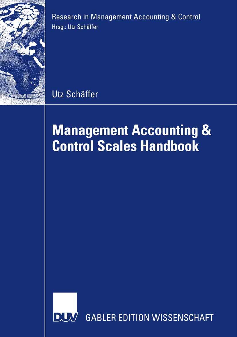 Management Accounting & Control Scales Handbook (Research in Management Accounting & Control),Used
