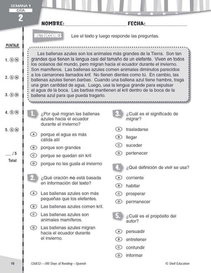 180 Days of Reading for Fourth Grade (Spanish) (180 Days of Practice) (Spanish Edition),Used