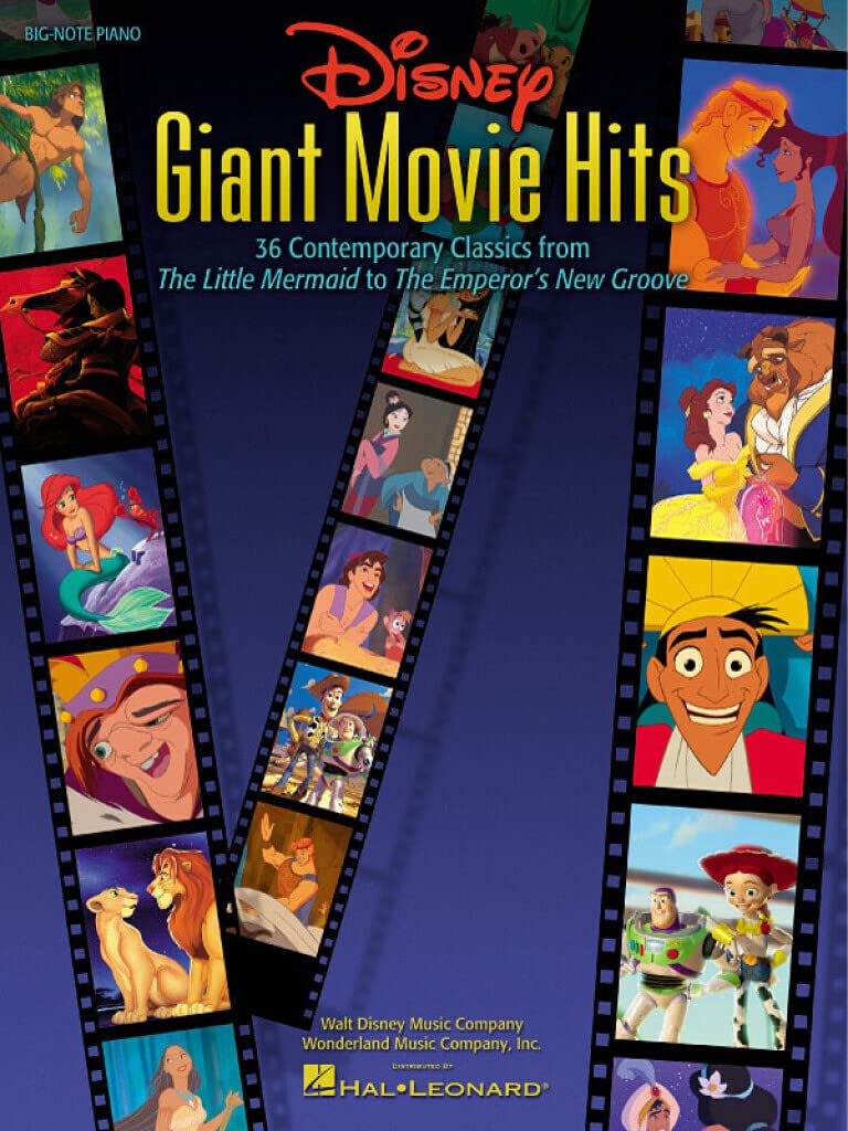 Disney Giant Movie Hits: 36 Contemporary Classics from The Little Mermaid to The Emperor's New Groove (BigNote Piano),Used