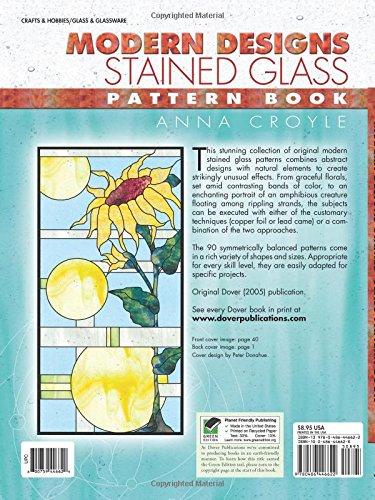 Modern Designs Stained Glass Pattern Book (Dover Crafts: Stained Glass),Used