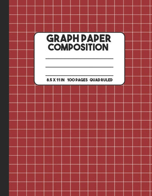 Graph Paper Composition: Crimson Red Composition Notebook, Grid Notebook, 100 Pages, Mathematics Graph Notebook for Math and Sci,Used