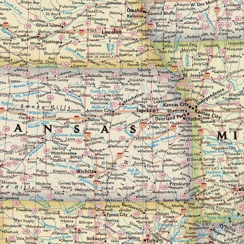 National Geographic United States Wall Map  Executive  Laminated (43.5 x 30.5 in) (National Geographic Reference Map),Used