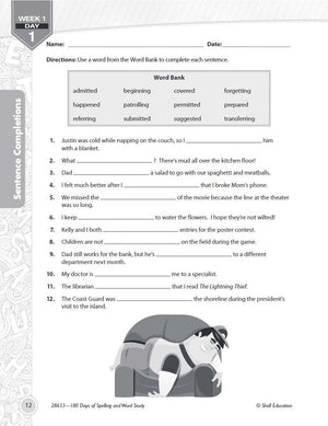 180 Days: Reading, Vocabulary/Language for 5th Grade Practice Workbook for Classroom and Home, Cool and Fun Practice Created by ,Used