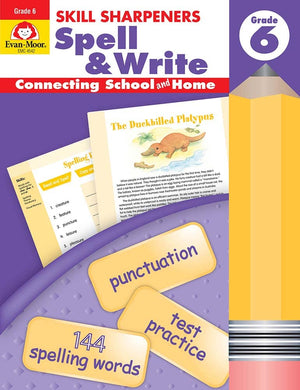 Skill Sharpeners Spell & Write, Grade 6,Used