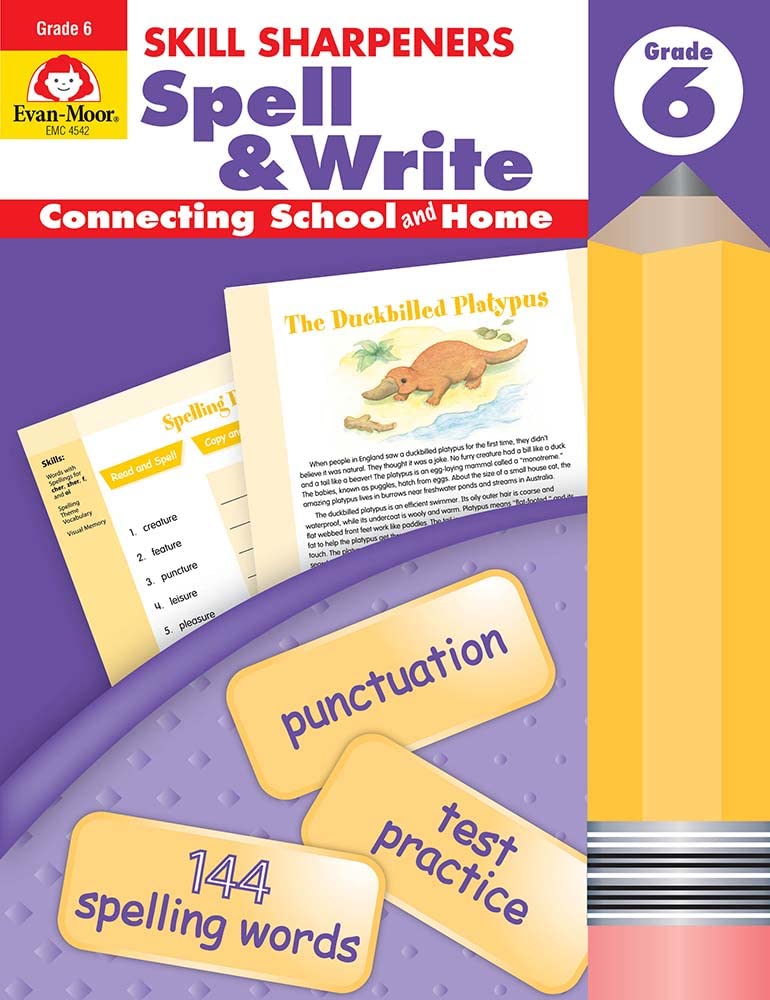 Skill Sharpeners Spell & Write, Grade 6,Used