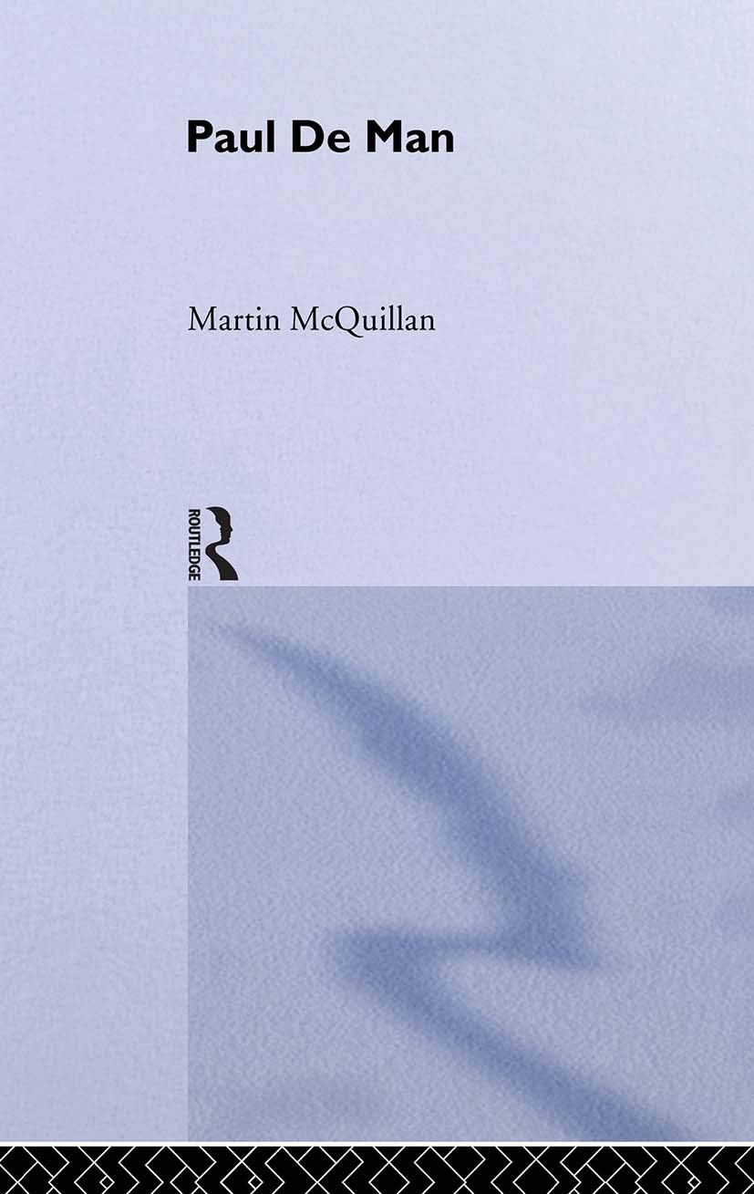 Paul de Man (Routledge Critical Thinkers),New