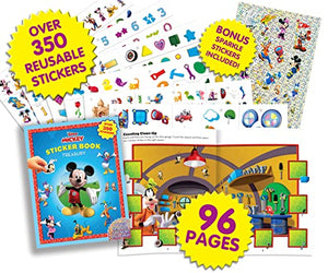 Phidal Disney Mickey Mouse Clubhouse Sticker Book - 350 Reusable Stickers, 96 Pages of Fun, Model 2764316305