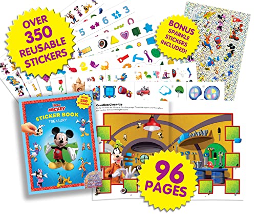 Phidal Disney Mickey Mouse Clubhouse Sticker Book - 350 Reusable Stickers, 96 Pages of Fun, Model 2764316305