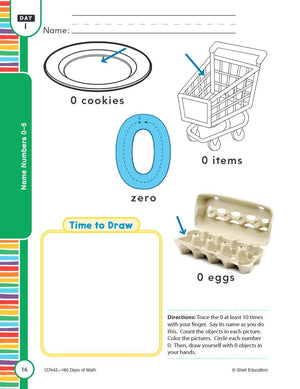 180 Days?: Mathematics for PreKindergarten Practice Workbook for Classroom and Home, Cool and Fun Practice Created by Teachers ,Used
