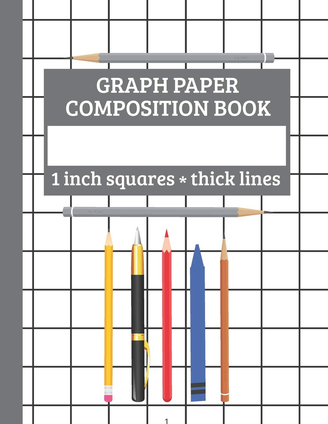 Graph Paper Composition Book, 1 inch square  thick lines: One inch Square Grid (without Margins) Notebook (Volume 2),Used