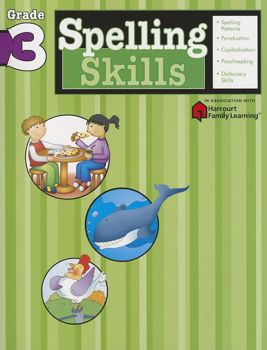 Spelling Skills: Grade 3 (Flash Kids Harcourt Family Learning),New