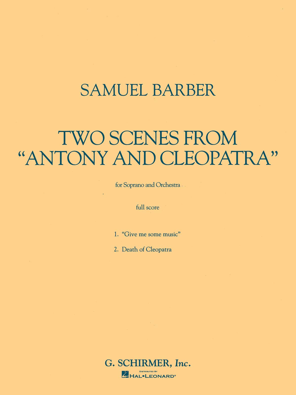 Two Scenes from Antony and Cleopatra: Study Score,Used