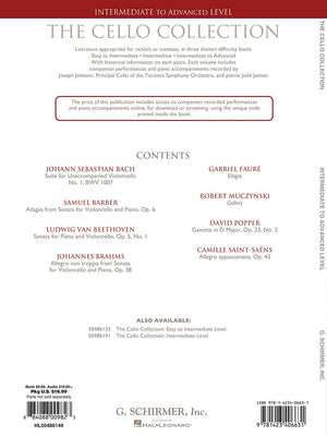 The Cello Collection  Intermediate to Advanced Level: G. Schirmer Instrumental Library,Used