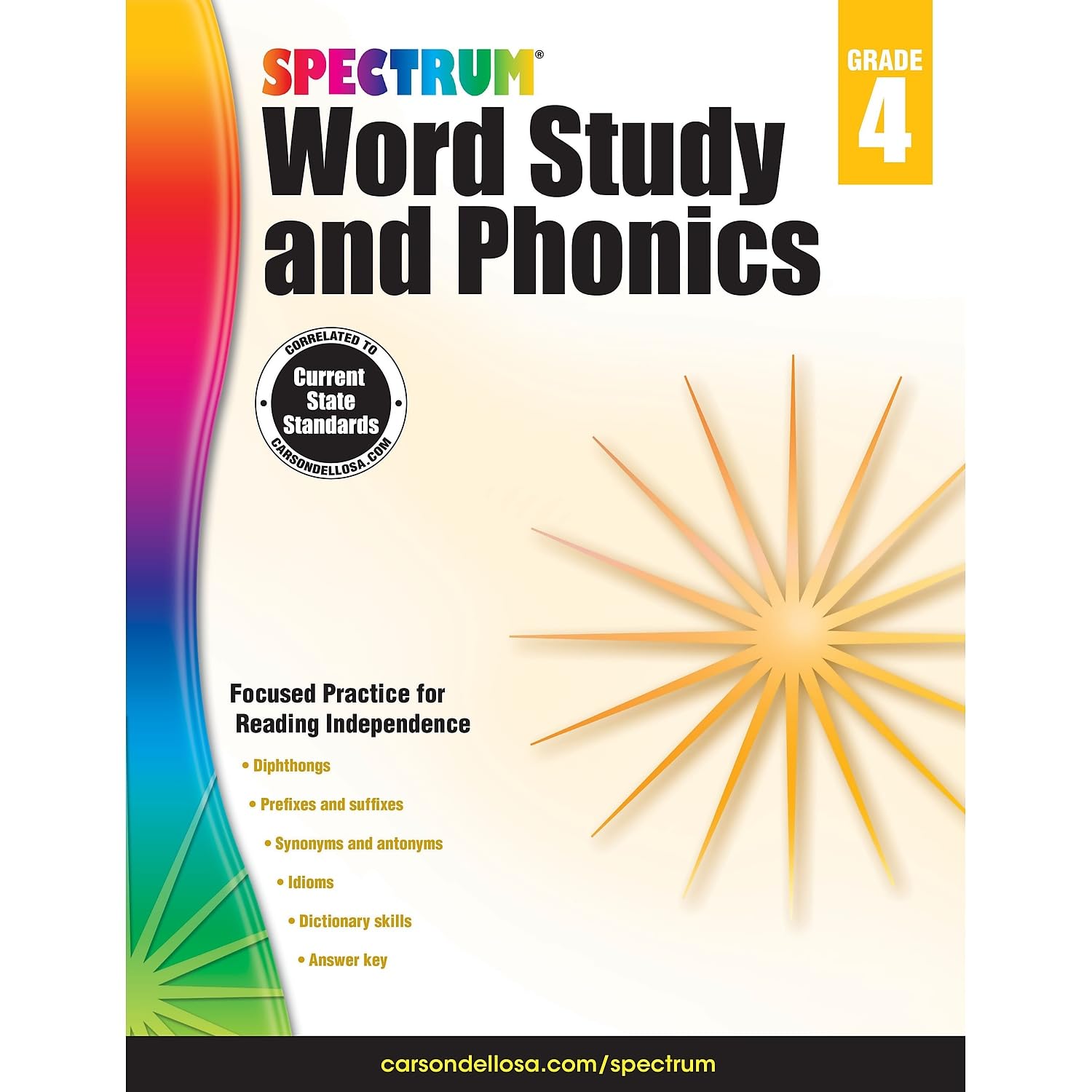 Spectrum Grade 4 Word Study and Phonics Workbooks, Ages 9 to 10, 4th Grade Phonics and Word Study, Dictionary Skills, Vocabulary,Used