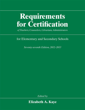Requirements for Certification of Teachers, Counselors, Librarians, Administrators for Elementary and Secondary Schools, Seventy,Used