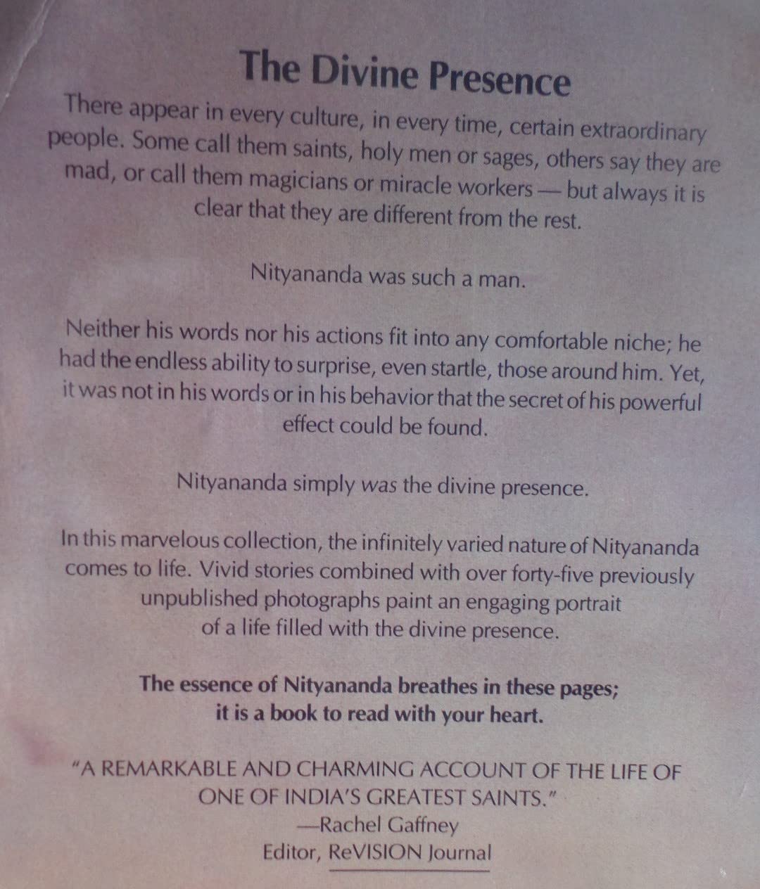 Nityananda: The Divine Presence,Used
