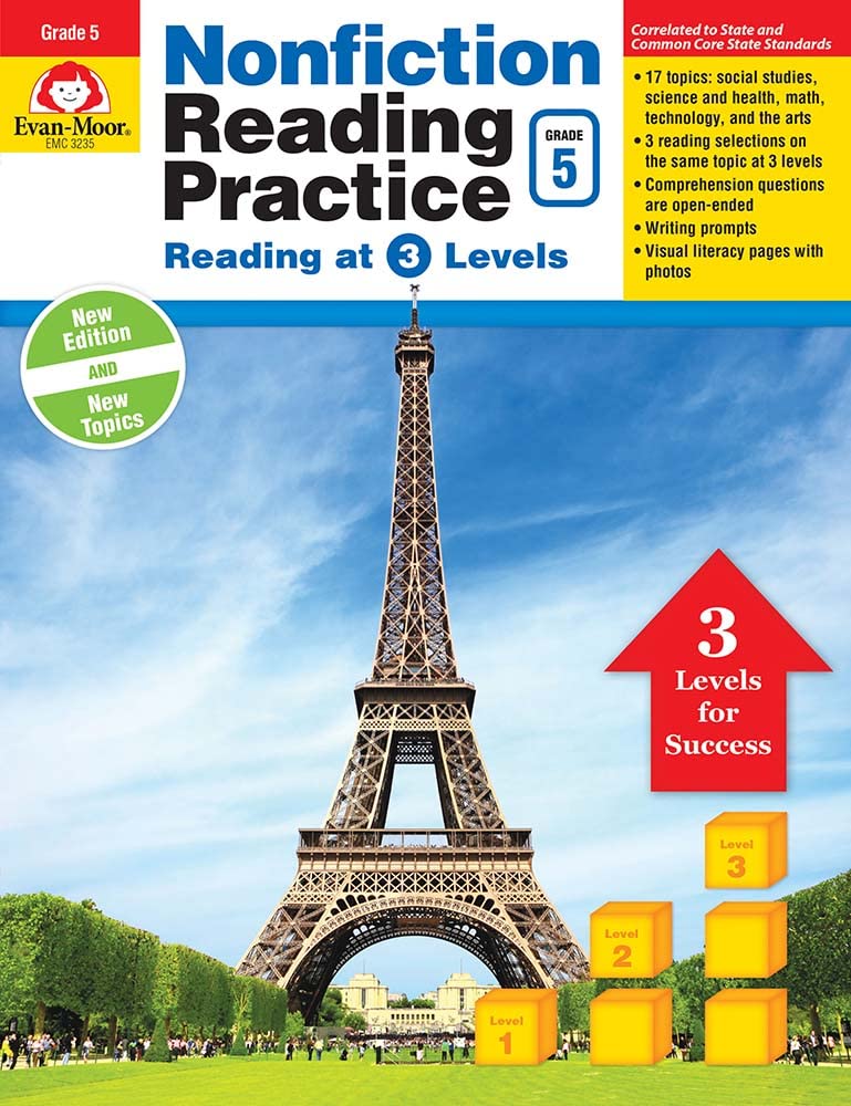 EvanMoor NonFiction Reading Practice, Grade 5,New