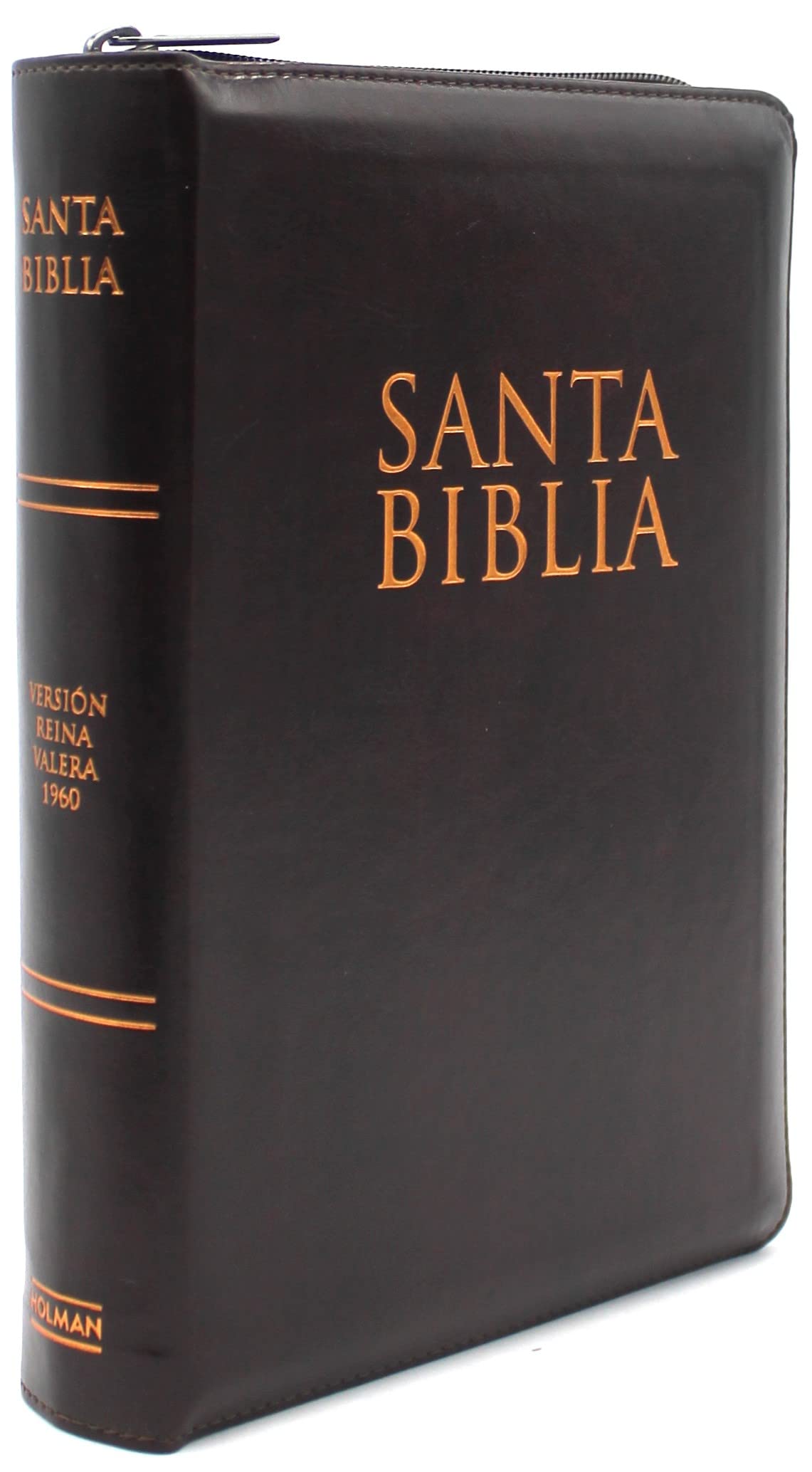 Biblia Reina Valera 1960 Letra Gigante de 14 puntos Cierre Indice Foro de Semil Piel en color Caoba con Estuche de Proteccion Ed