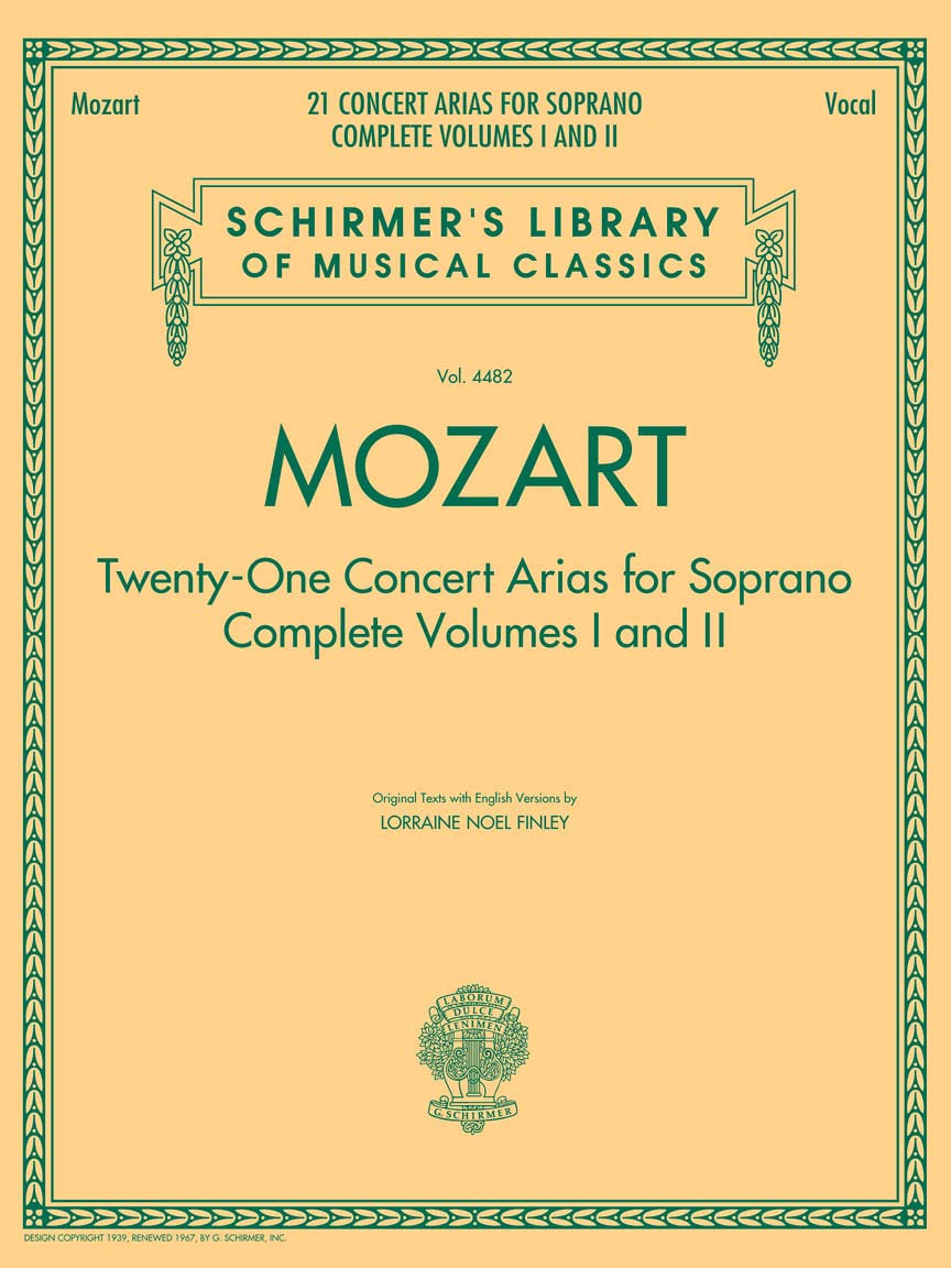 Mozart  21 Concert Arias for Soprano: Schirmer Library of Classics Volume 4482 (Schirmer's Library of Musical Classics, 4482),New