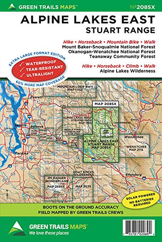 Alpine Lakes East Stuart Range, WA No. 208SX (Green Trails Maps),Used