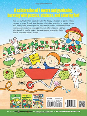 Color & Garden Activity Book with 50 Stickers! (Dover Children's Activity Books),Used