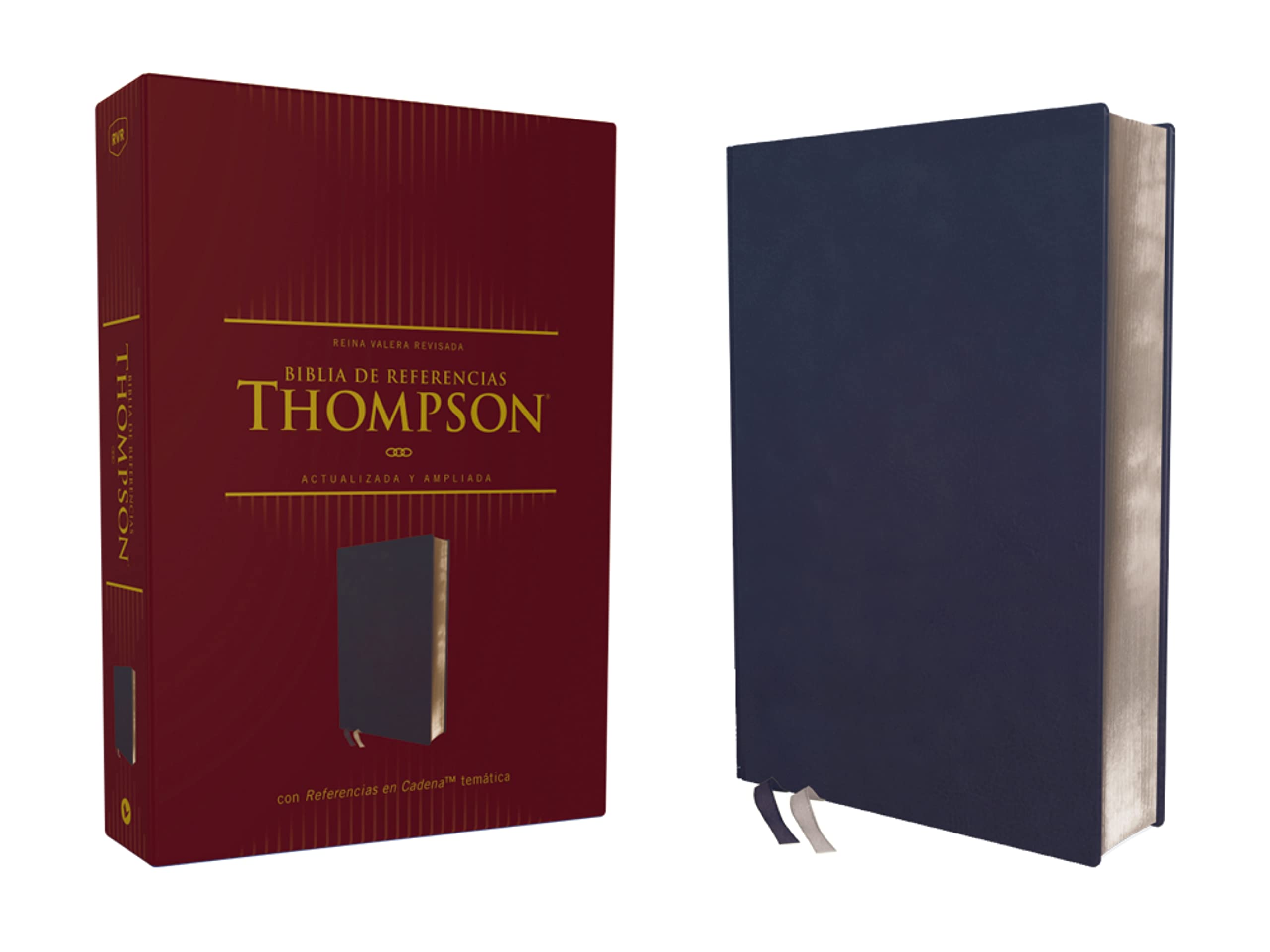 RVR, Biblia de Referencia Thompson, Leathersoft, Azul a?il, Palabras de Jes?s en Rojo, Comfort Print (Spanish Edition),New