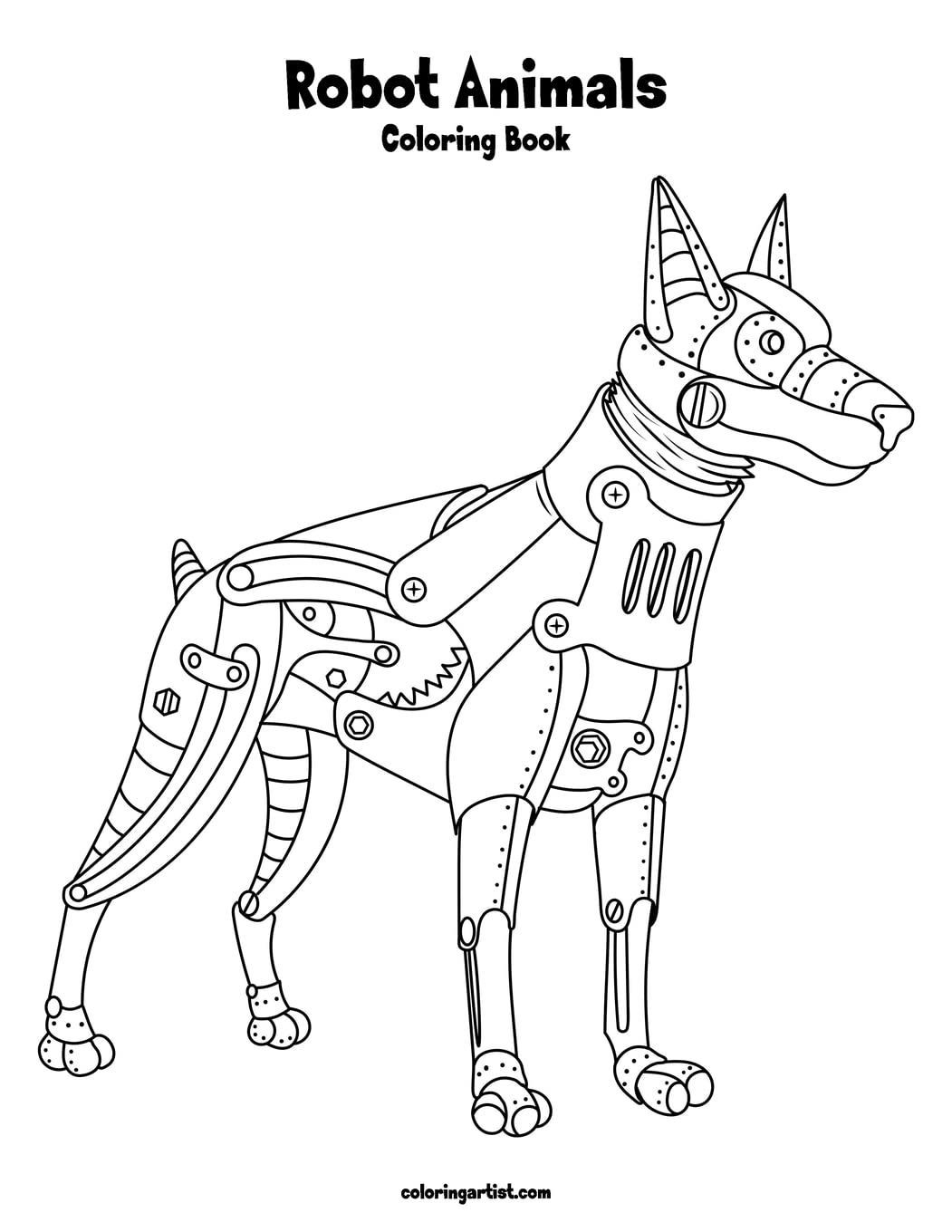 Robot Animals Coloring Book 1,Used