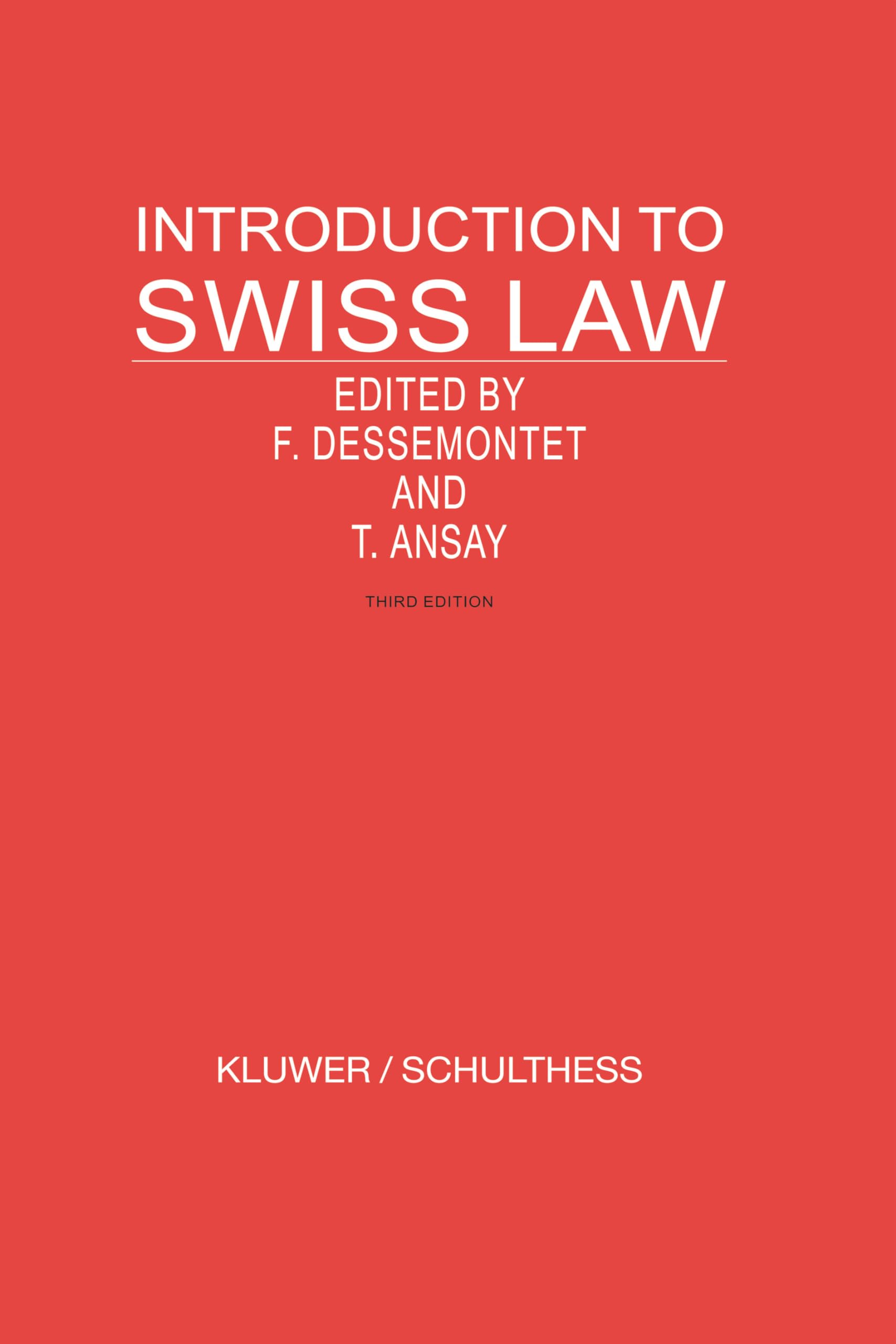 Introduction To Swiss Law, Third Edition (Introduction to the Laws of),Used