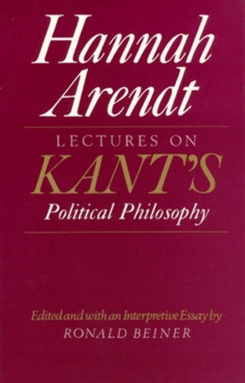 Lectures On Kant'S Political Philosophy