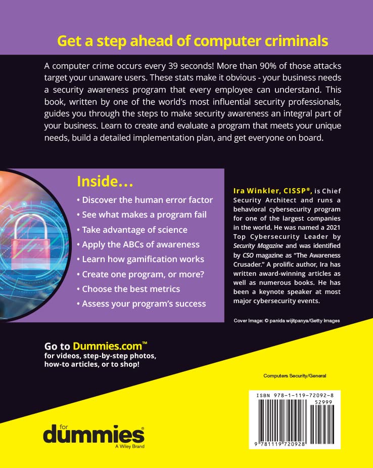 Security Awareness For Dummies (For Dummies (Computer/Tech)),Used