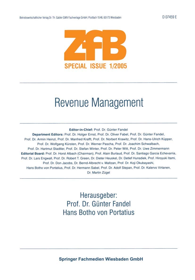 Revenue Management (ZfB Special Issue) (German Edition),Used