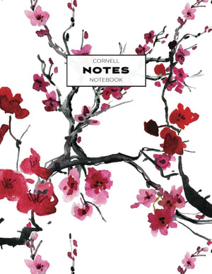 Cornell Notes Notebook: Note Taking with College Ruled Lines, Index and Numbered Pages, Cherry Blossom,Used