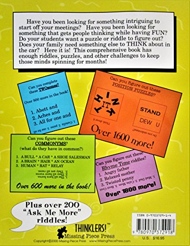 Thinklers! A Collection of Brain Ticklers,Used