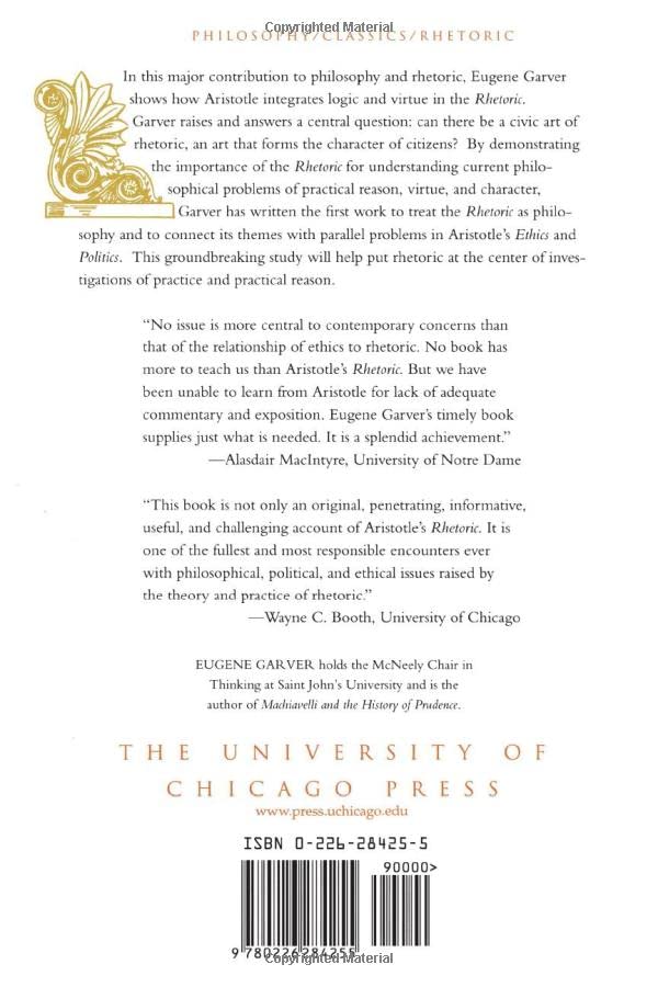 Aristotle'S Rhetoric: An Art Of Character