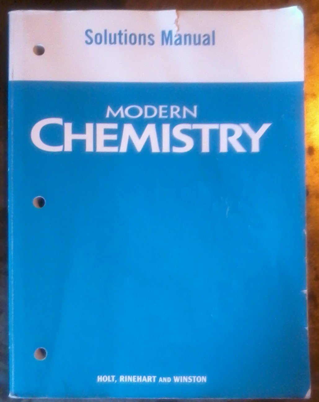 Holt Modern Chemistry  Solutions Manual,Used