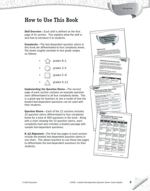 Leveled TextDependent Question Stems: Social Studies,Used