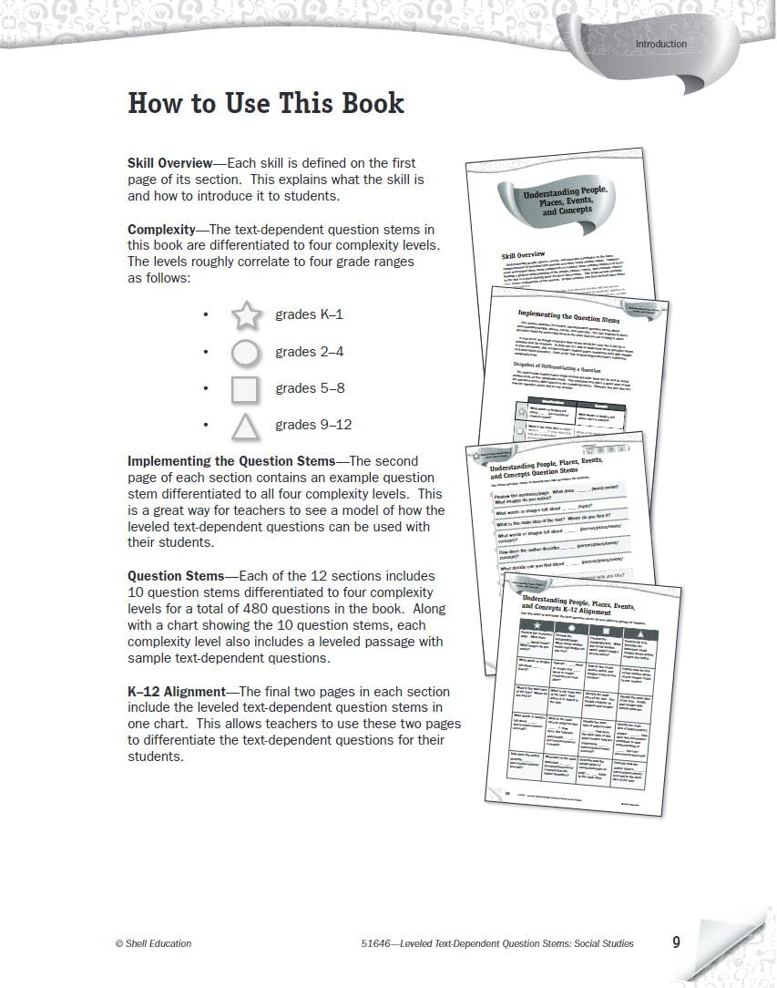 Leveled TextDependent Question Stems: Social Studies,Used